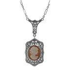 Filigree, sterling silver pendants, front view