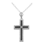 Diamond, Black Onyx, sterling silver pendants, front view