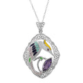 Filigree, Amethyst, sterling silver pendants, front view