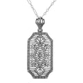 Art Deco style, Diamond, sterling silver pendants, front view