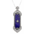 Art Deco style, Lapis, sterling silver pendants, front view