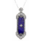 Art Deco style, Lapis, sterling silver pendants, front view