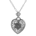 Filigree, sterling silver pendants, front view