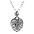 Filigree, sterling silver pendants, front view