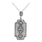 Art Deco style, Diamond, sterling silver pendants, front view