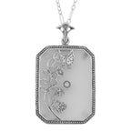 Victorian style, Diamond, Crystal, sterling silver pendants, front view