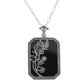 Art Deco style, Diamond, Onyx, sterling silver pendants, front view