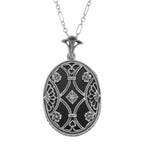 Filigree, Diamond, Black Onyx, sterling silver pendants, front view