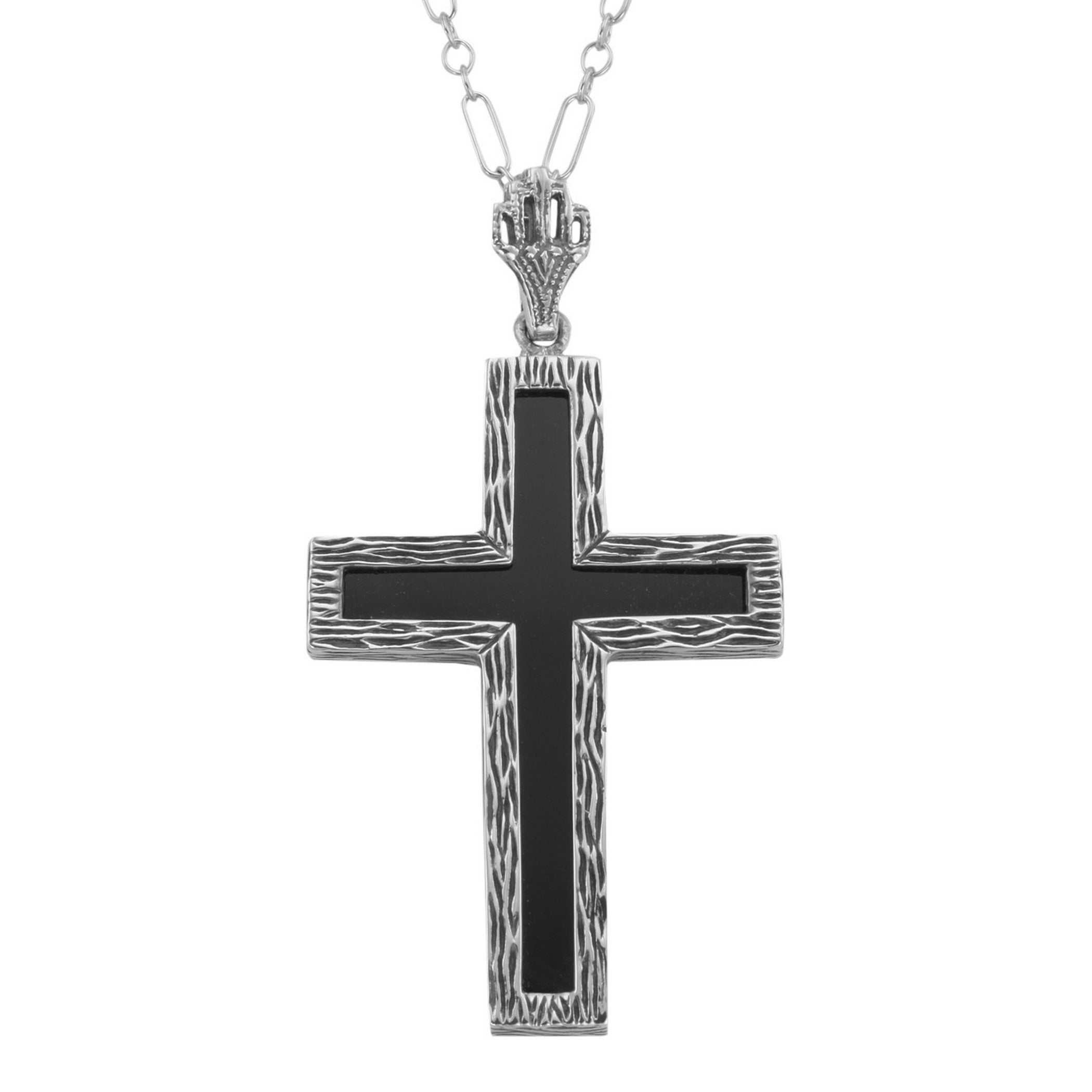 Black Onyx, Onyx, sterling silver pendants, front view