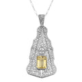 Victorian style, Citrine, sterling silver pendants, front view