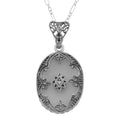 Antique style, Diamond, Crystal, sterling silver pendants, front view