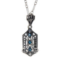Art Deco style, White Topaz, sterling silver pendants, front view