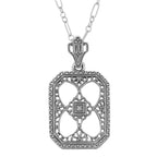 Victorian style, Diamond, Crystal, sterling silver pendants, front view