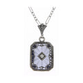 Filigree, Diamond, Crystal, sterling silver pendants, front view