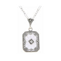 Art Deco style, Diamond, Crystal, sterling silver pendants, front view