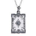 Antique style, Diamond, Crystal, sterling silver pendants, front view