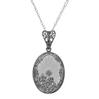 Diamond, Crystal, sterling silver pendants, front view