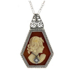 Art Deco style, Diamond, sterling silver pendants, front view