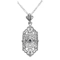 Art Deco style, Sapphire, sterling silver pendants, front view