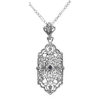 Art Deco style, Sapphire, sterling silver pendants, front view