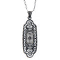 Victorian style, Diamond, Crystal, sterling silver pendants, front view