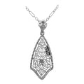 Art Deco style, Diamond, sterling silver pendants, front view