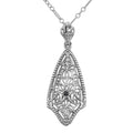 Art Deco style, Sapphire, sterling silver pendants, front view