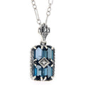 Art Deco style, Blue Topaz, London Blue Topaz, sterling silver pendants, front view