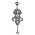 Filigree, White Topaz, Pearl, sterling silver pendants, front view