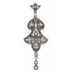 Filigree, White Topaz, Pearl, sterling silver pendants, front view
