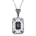 Filigree, Diamond, Crystal, sterling silver pendants, front view