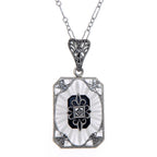 Filigree, Diamond, Crystal, sterling silver pendants, front view