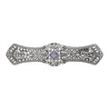 Art Deco style, Amethyst, sterling silver brooches / pins, front view