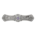 Art Deco style, Amethyst, sterling silver brooches / pins, front view