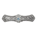 Art Deco style, Blue Topaz, sterling silver brooches / pins, front view