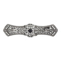 Art Deco style, Black Onyx, Onyx, sterling silver brooches / pins, front view