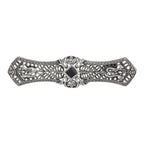 Art Deco style, Black Onyx, Onyx, sterling silver brooches / pins, front view