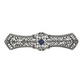 Art Deco style, Sapphire, sterling silver brooches / pins, front view