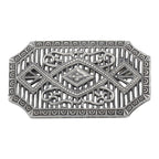 Art Deco style, Diamond, sterling silver brooches / pins, front view