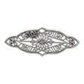 Victorian style, Diamond, sterling silver brooches / pins, front view