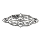 Victorian style, Diamond, sterling silver brooches / pins, front view