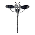 Art Deco style, Garnet, Marcasite, sterling silver brooches / pins, front view