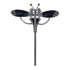 Art Deco style, Garnet, Marcasite, sterling silver brooches / pins, front view