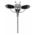 Art Deco style, Garnet, White Topaz, sterling silver brooches / pins, front view
