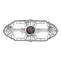 Art Deco style, Garnet, sterling silver brooches / pins, front view