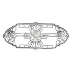 Art Deco style, White Topaz, sterling silver brooches / pins, front view