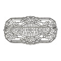 Antique style, Diamond, sterling silver brooches / pins, front view