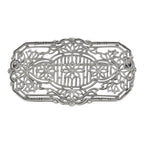 Antique style, Diamond, sterling silver brooches / pins, front view