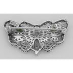 Back view of Art Deco Style Filigree Diamond Butterfly Pin showing 925 sterling silver hallmark and pin back