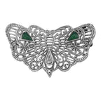 Art Deco style, Diamond, sterling silver brooches / pins, front view
